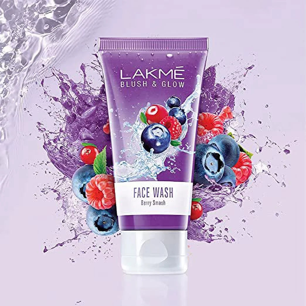 LAKMÃ Blush & Glow Berry Smash Gel Face Wash With Berries Extracts 100 G