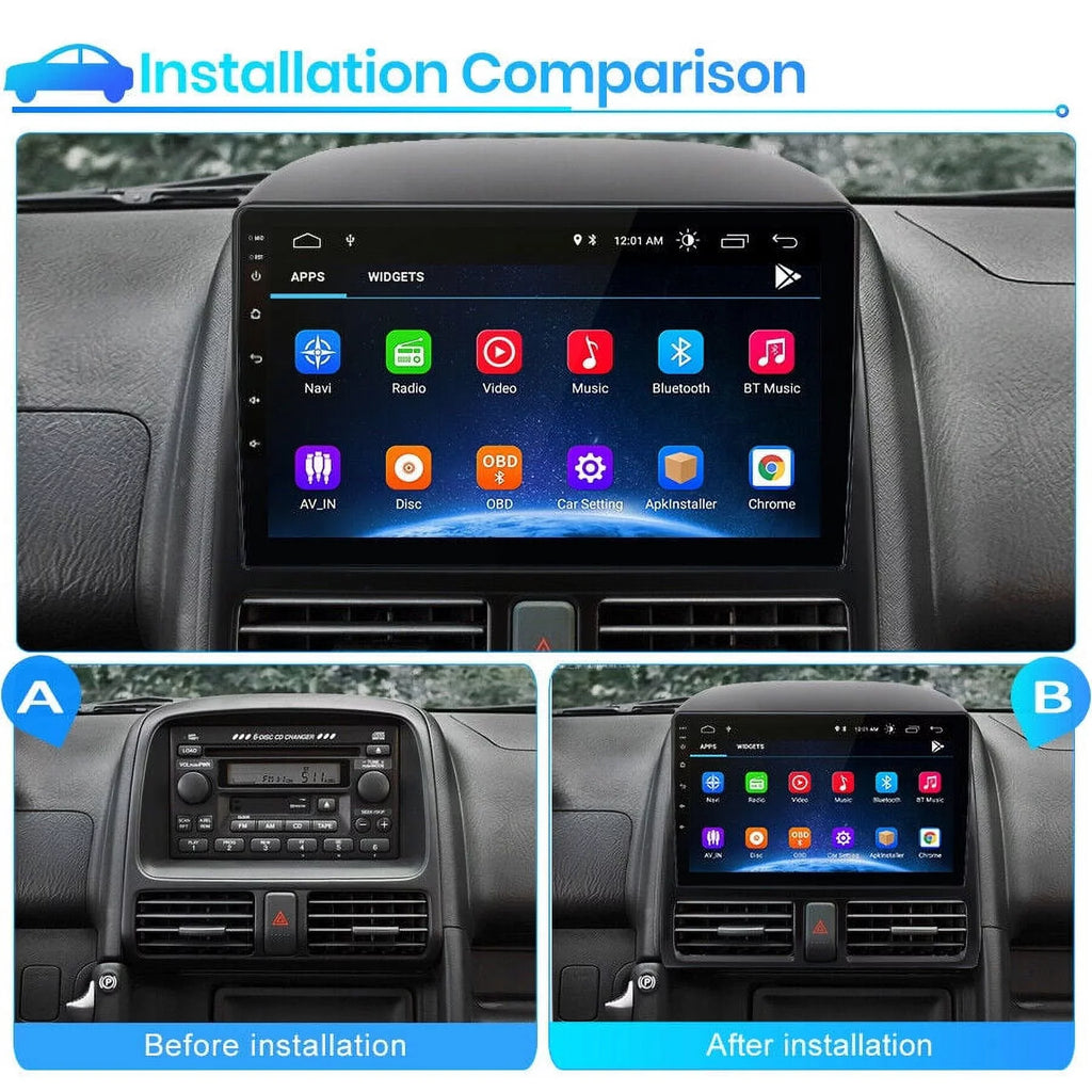 Car Stereo Radio for Honda  2001 2002 2003 2004 2005 2006,2+32GB 9 Inch Touch Screen with Wireless Carplay Android Auto  Navigator Bluetooth WiFi  Radio Mirror Link