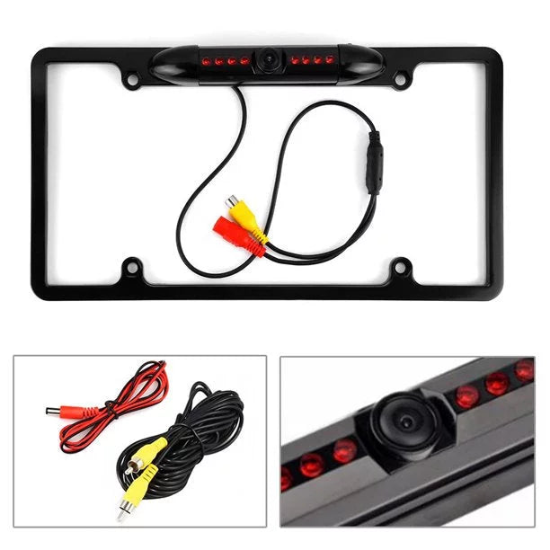 Backup Camera Rearview License Plate Frame for  KWM856BW -M856BW Black
