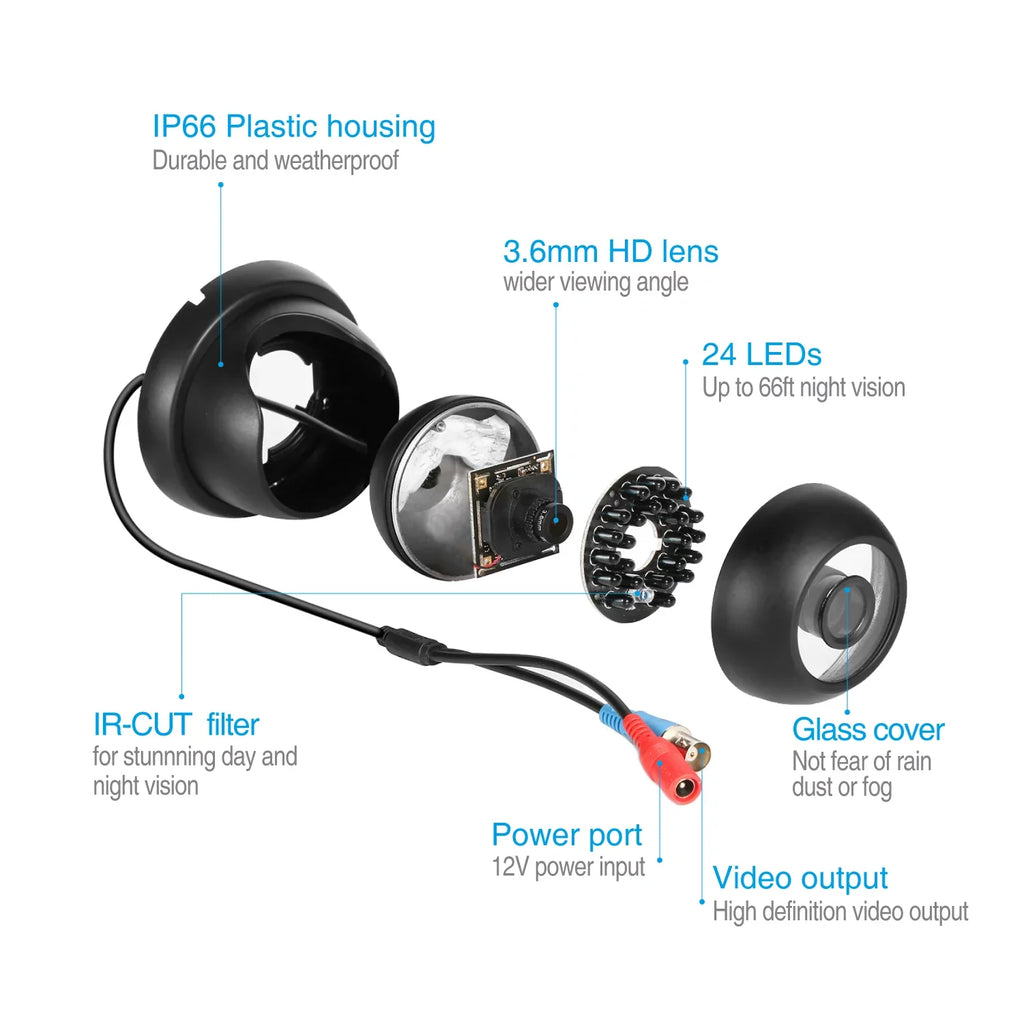 8CH Full 1080N Security Camera System   and (8) 720P Night Vision Surveillance Cameras, IP66 Weatherproof , P2P Technology/E-Cloud Service,  Code Scan Remote Access -No