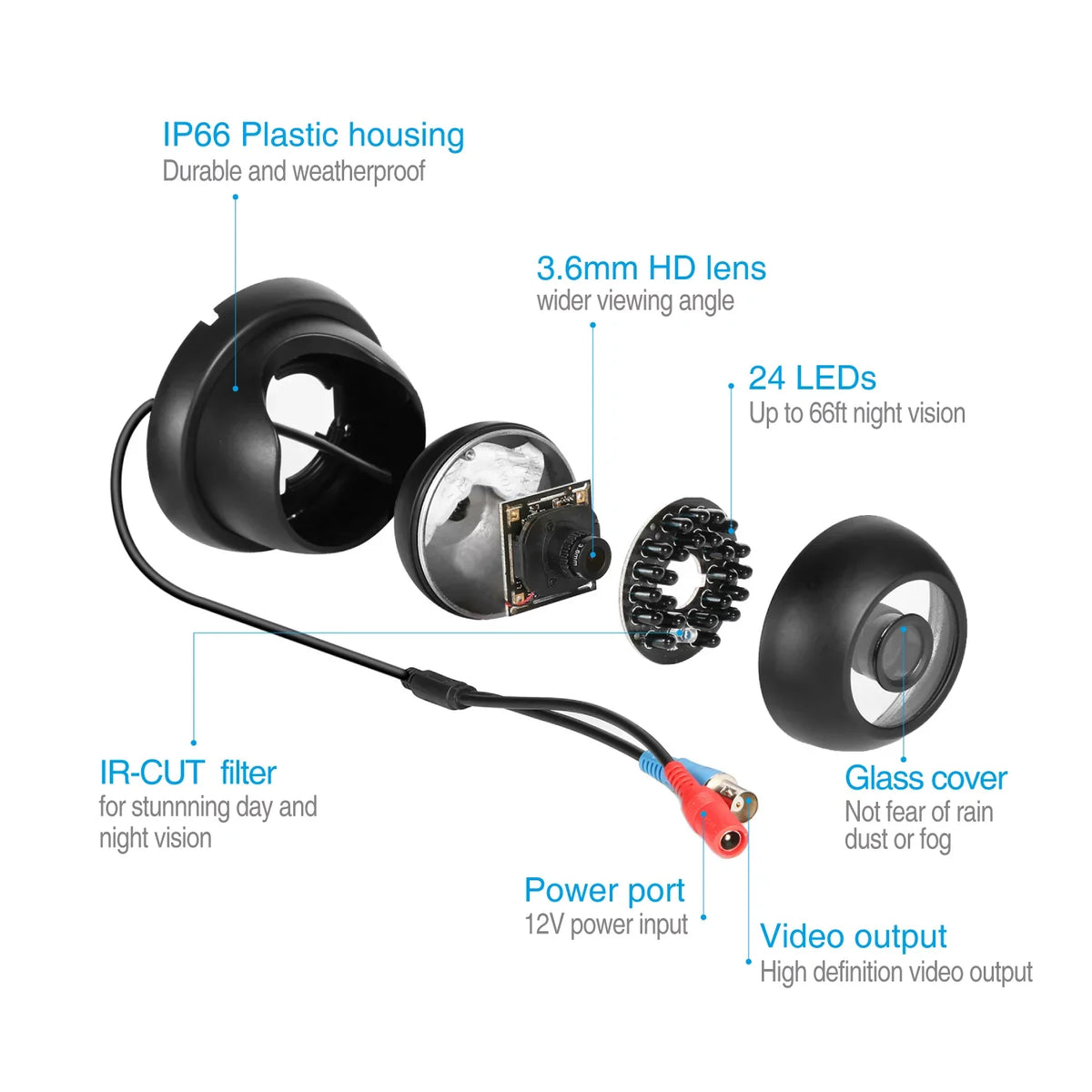 8CH Full 1080N Security Camera System   and (8) 720P Night Vision Surveillance Cameras, IP66 Weatherproof , P2P Technology/E-Cloud Service,  Code Scan Remote Access -No