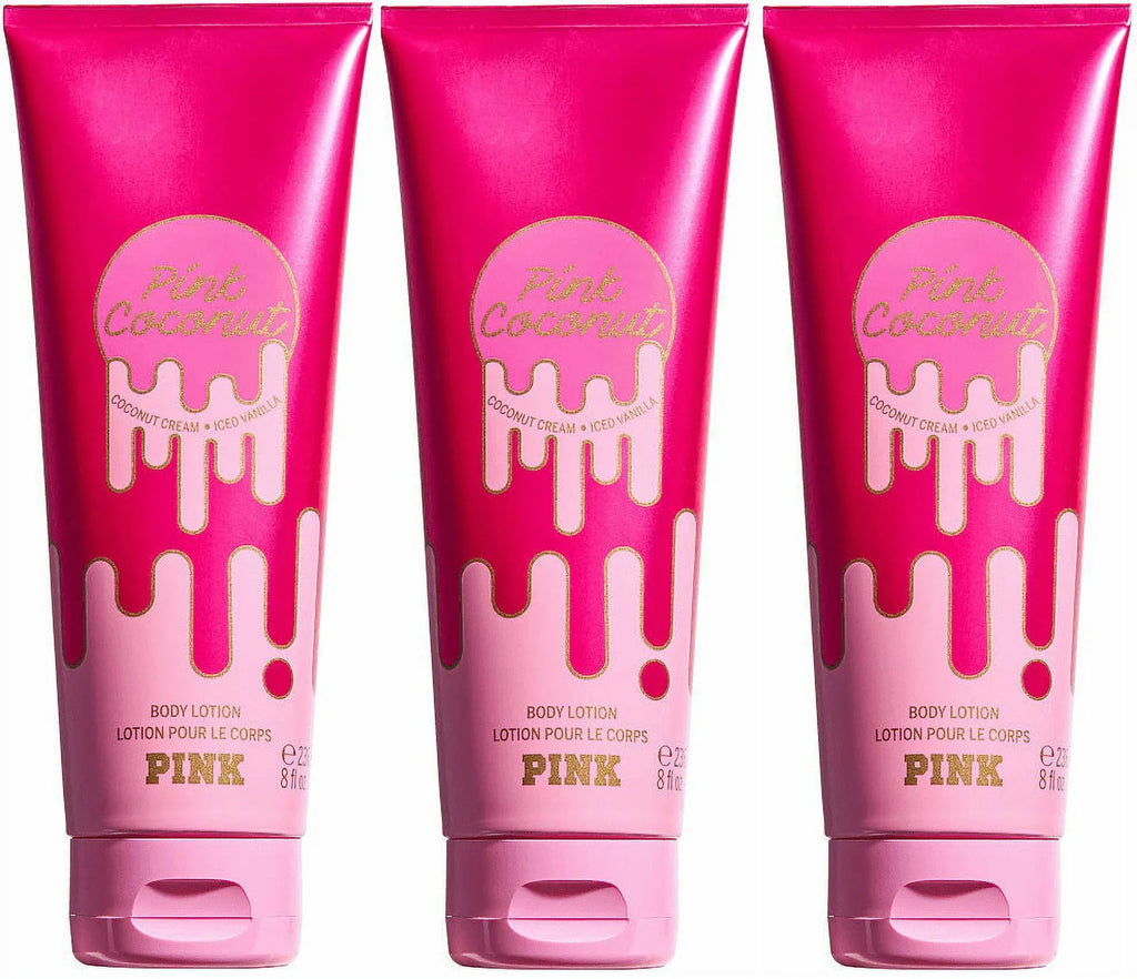 /Victoria's Secret Pink Coconut Body Lotion 8fl. oz. Set of 3
