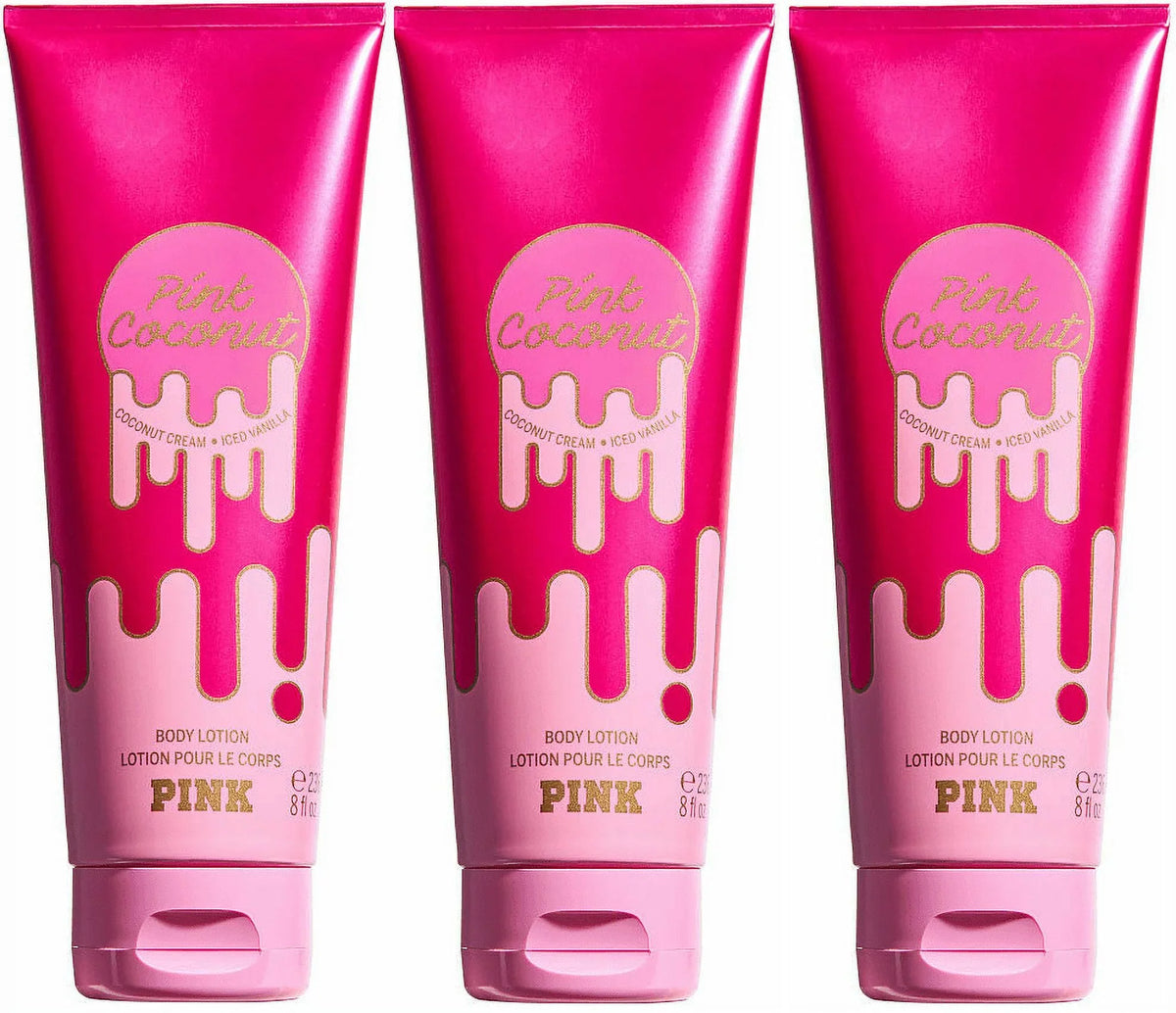 /Victoria's Secret Pink Coconut Body Lotion 8fl. oz. Set of 3