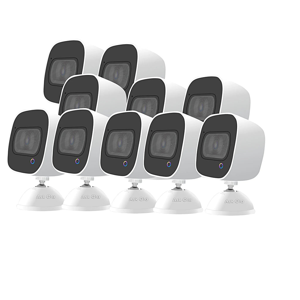 As Seen On  - Ask ! 2 Way Voice Command Smart Security Camera 10 Pack/ Person Vehicle Pet Detection, Two-Way Talk, Spotlights Color Night Vision