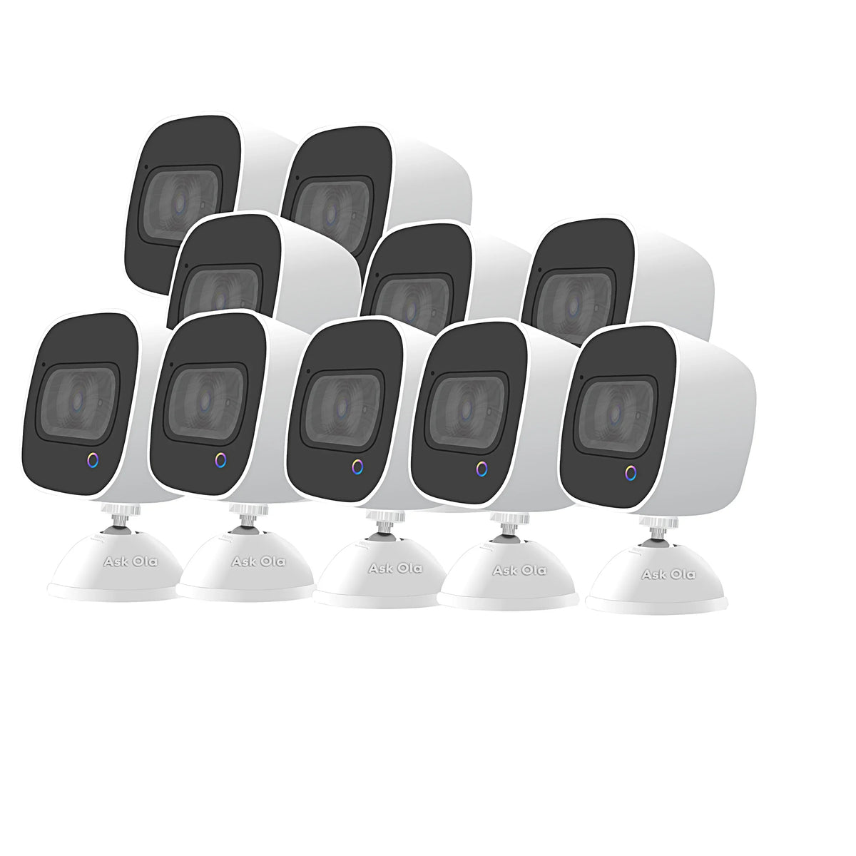 As Seen On  - Ask ! 2 Way Voice Command Smart Security Camera 10 Pack/ Person Vehicle Pet Detection, Two-Way Talk, Spotlights Color Night Vision