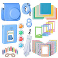 Fujifilm Premium Leather Camera Case with Accessories Kit Bundle For Instax Mini 9 Instant Film Camera | Includes Camera Strap + Photo Album + Picture Frames + Selfie Lens + Cleaning Cloth & More