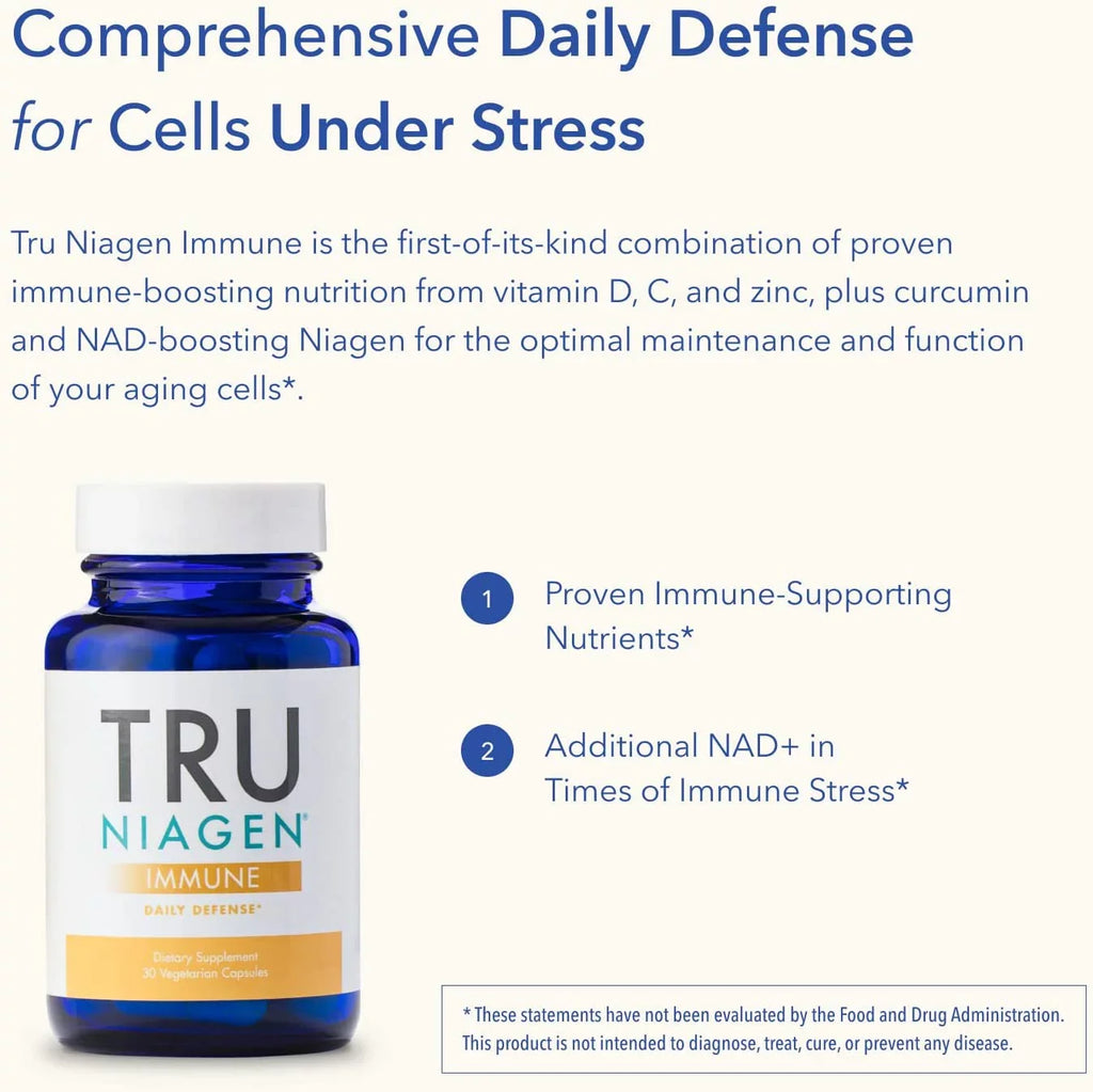 Immune Support Supplement - Daily Defense - Vitamin C from Fermentation, Vegan Vitamin D3 2000 , Zinc, Plus Theracurmin (Curcumin) + Multi Award-Winning  Boosting Niagen 150mg 30ct
