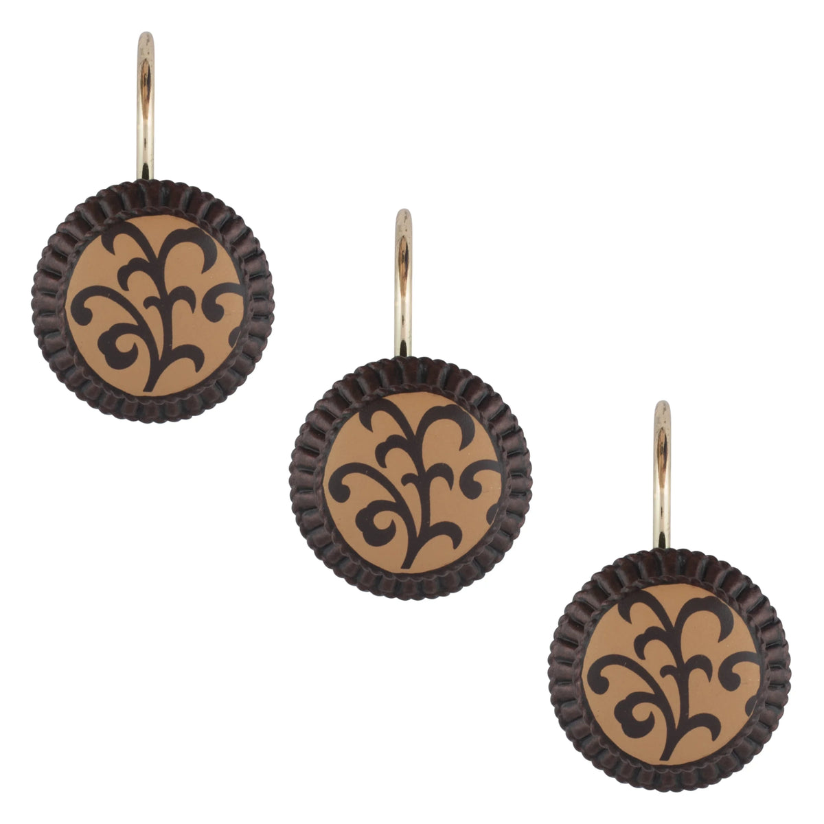 Sherry Kline  Belacour Shower Curtain Hooks (Set of 12) - Cocoa