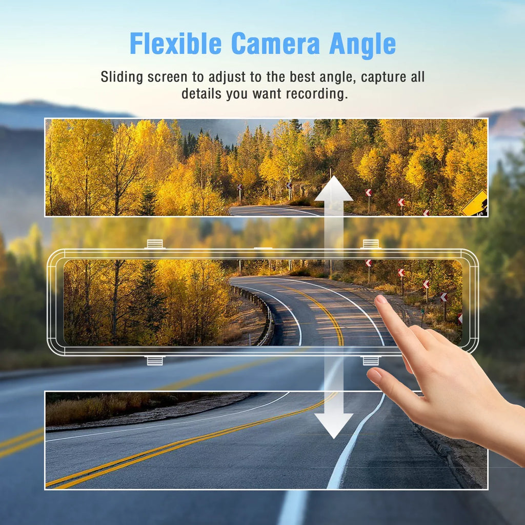 2.5K Mirror Dash Cam for Car, Dual Dash Camera Front and Rear 10" Full Touch Screen, Rear View Mirror Camera, 1080P Waterproof Reverse Backup Camera, Parking Assist, Loop Recording, G-Sensor
