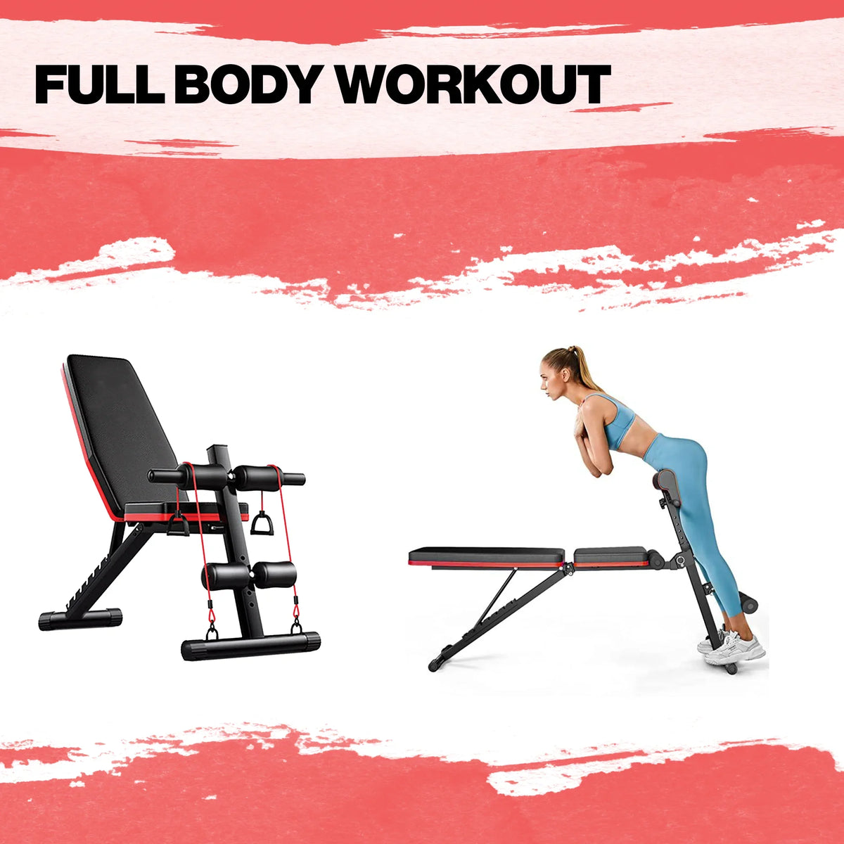 Premium Adjustable Weight Bench for Home Gym | Foldable Workout Bench for Strength Training, Incline Decline Bench Press | Exercise bench for home workouts | Ideal For full body Workout