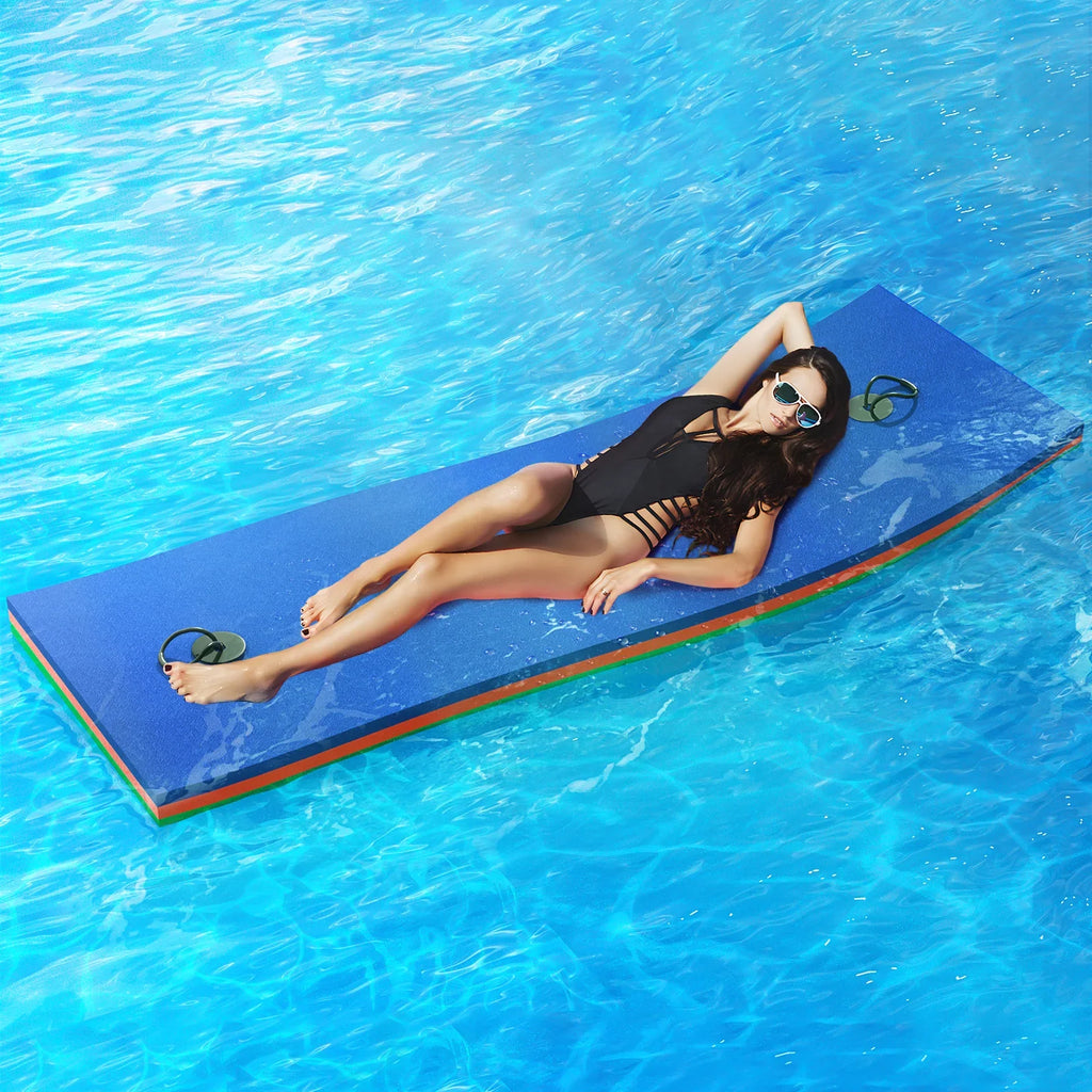 Magshion 6x2ft Floating Water Mat, 3-Layer Tear-Resistant  Foam Water Floating Pad, Lake Float Mat Lily Pad for Recreation Pool River Ocean Outdoor Water Activities, Blue