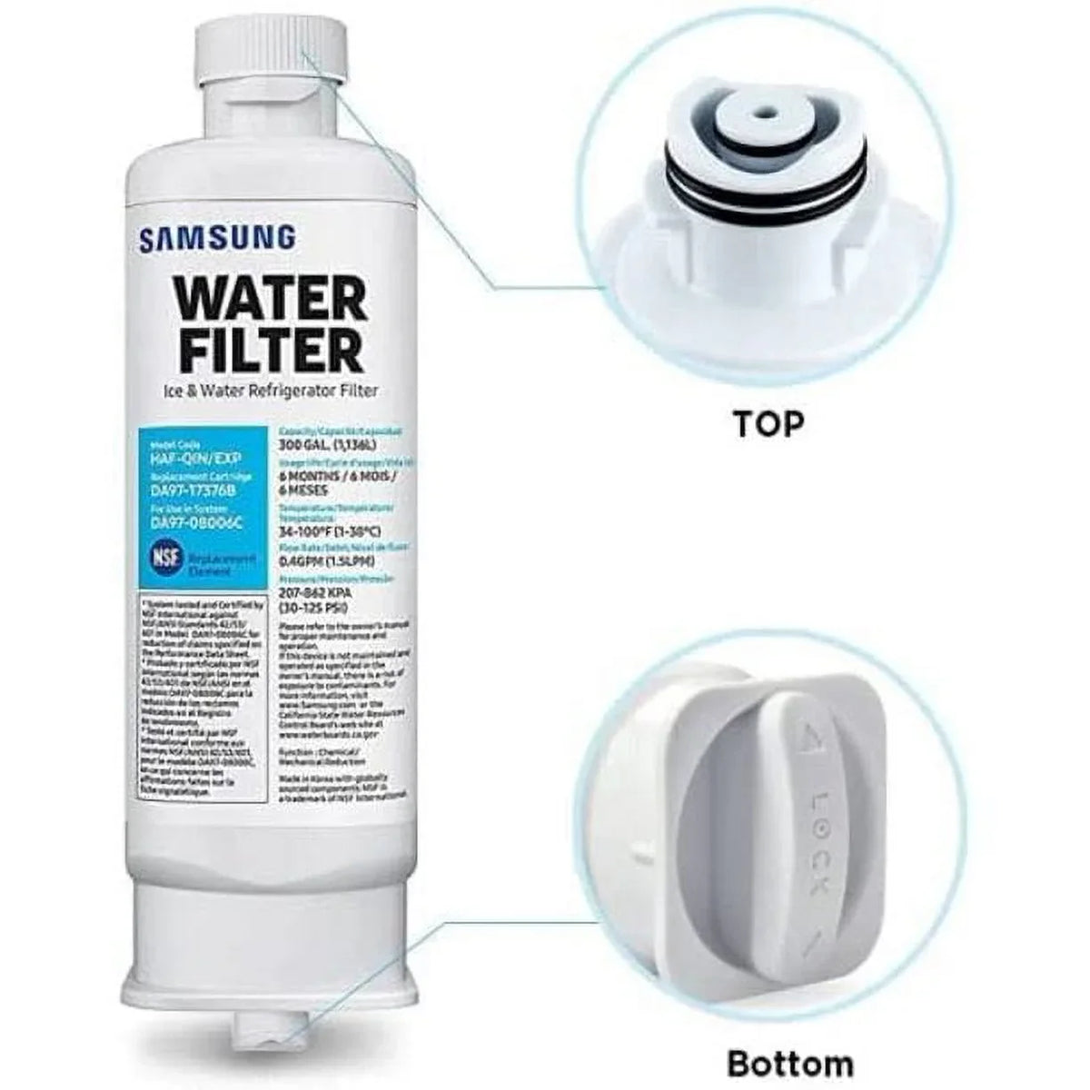 4Pack DA97-17376B - Refrigerator Water Filter DA97-08006C refrigerator filter replacement