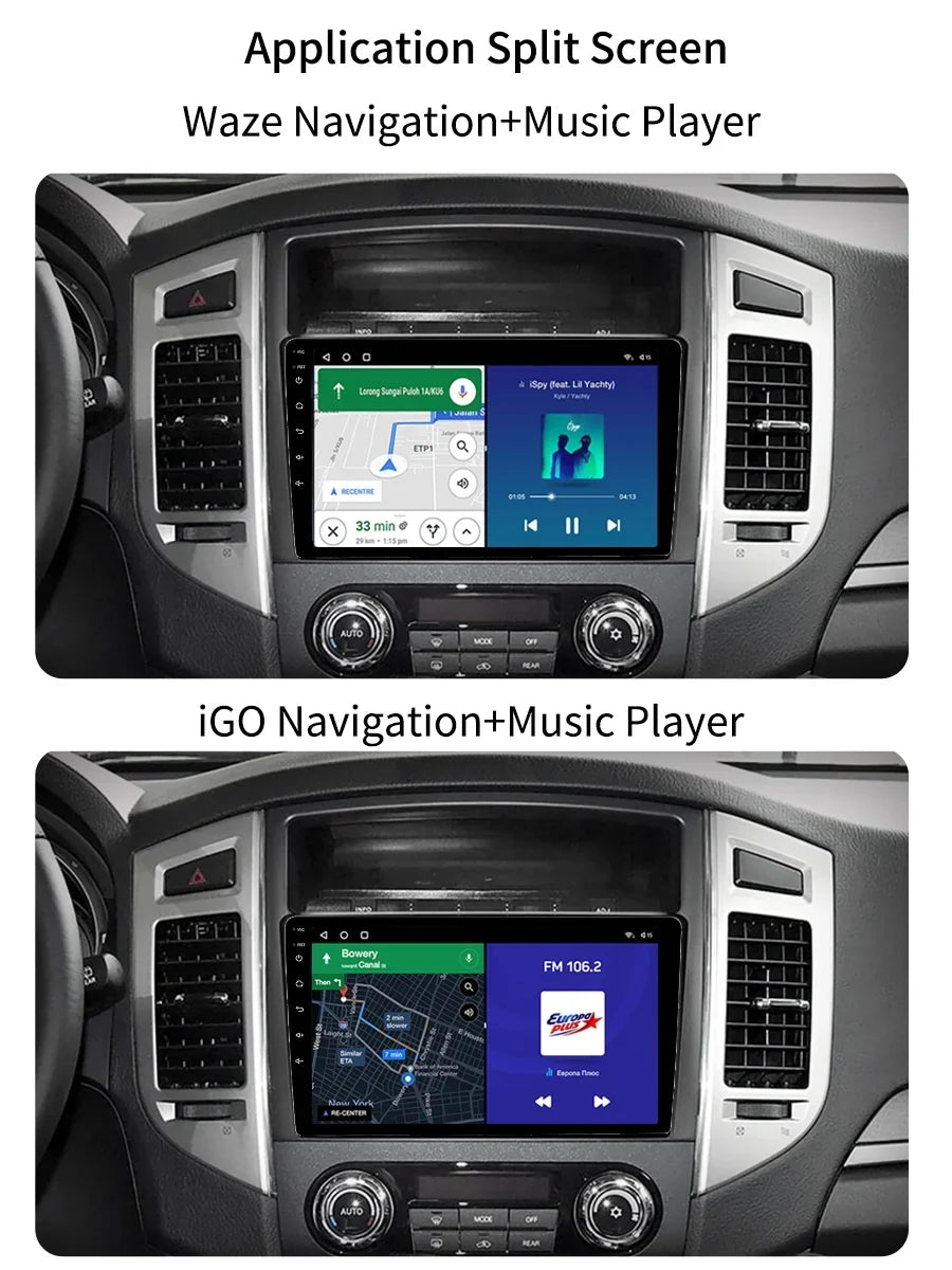 Car Stereo Radio For Mitsubishi Pajero 4 V80 V90 2006 - 2014 Android Screen  Navi With Carplay Android Auto