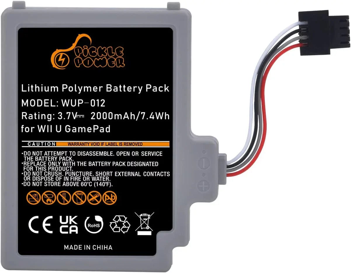 2000mAh Rechargeable y Pack Replacement for Nintendo Wii U Gamepad -012, -010