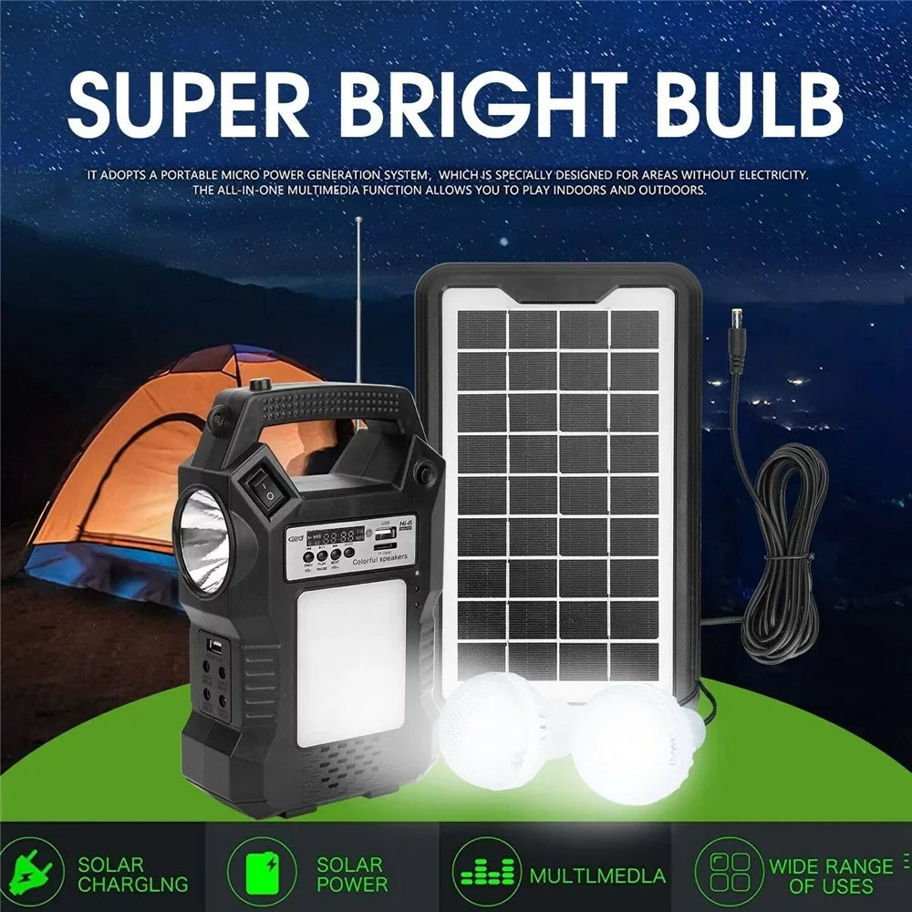"Portable Power Station,Solar Generator with Solar Panel, Flashlights, Camp Lamps, Dual Way To Charge Power Station, Digital  display,for Outdoor Camping,Home Emergency Power Supply, Fishing"