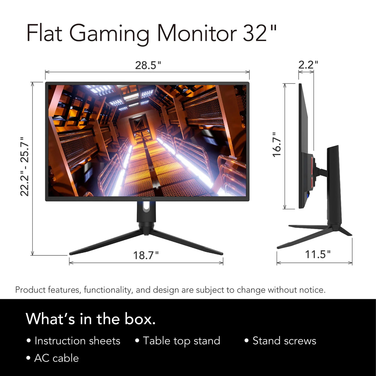 Funai 32"  240Hz, 1ms, , ,  FreeSync™ Premium Enabled Gaming Monitor (-32F445)