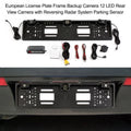 Docooler European License Plate Frame Backup Camera 12  Rear View Camera with Reversing  System Parking Sensor