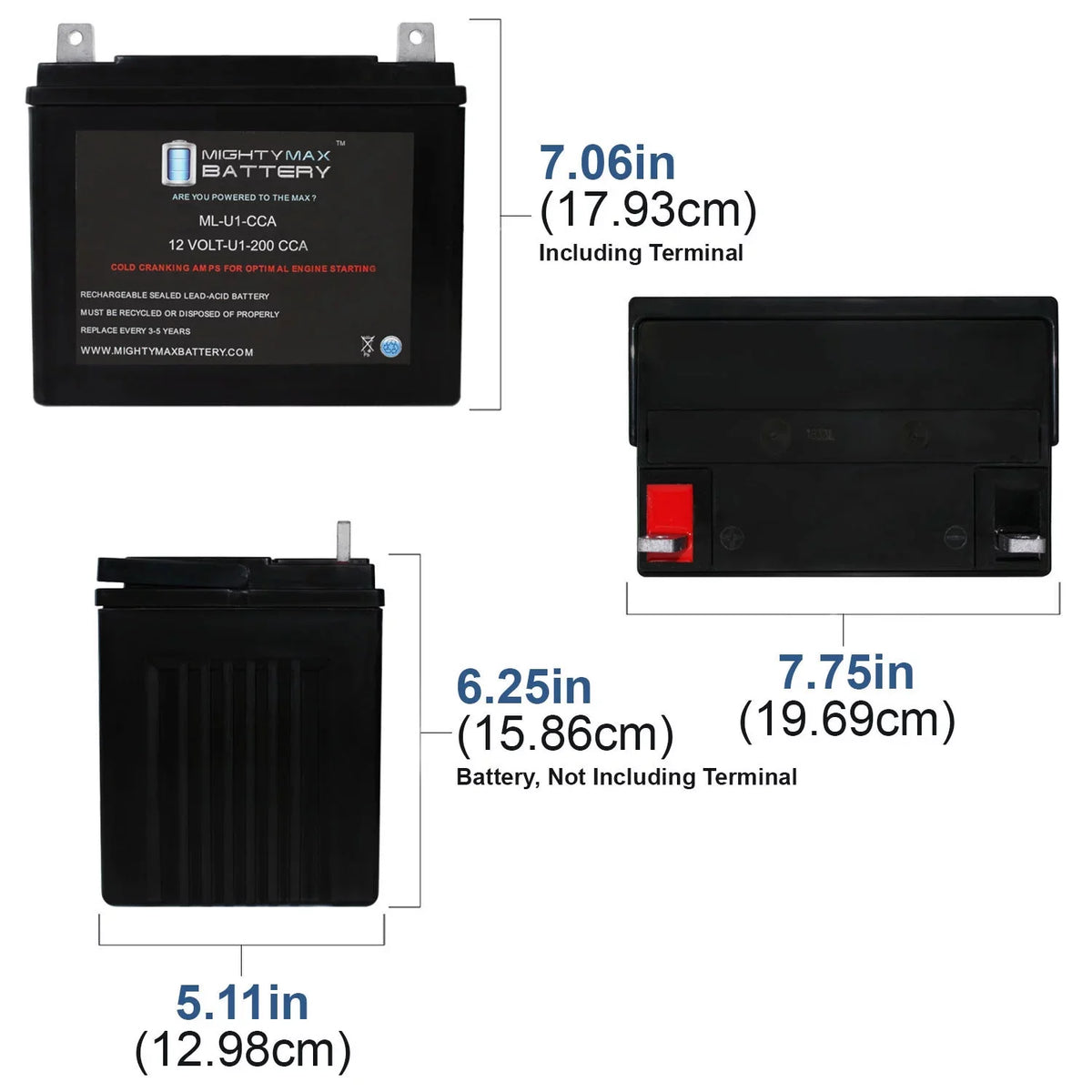'-U1 12V 200CCA Battery for Bobcat Fastcat Pro 942406H 0Turn Mower