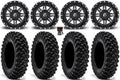 Fuel Lethal 15" Wheels Black 32" Warrior  Sticky Tires Can-Am Maverick X3 / Honda Pioneer 1000 / Talon