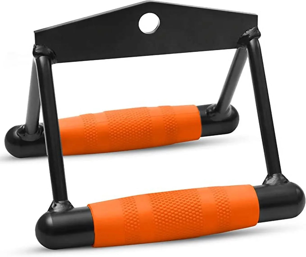 Double D Row Handle - Non Slip Handle Cable Attachment for Weight Workout with 360 Degree Rotational Knuckle, Great for Seated Row Exercises, Fit Nicely for All Cable Machine Systems