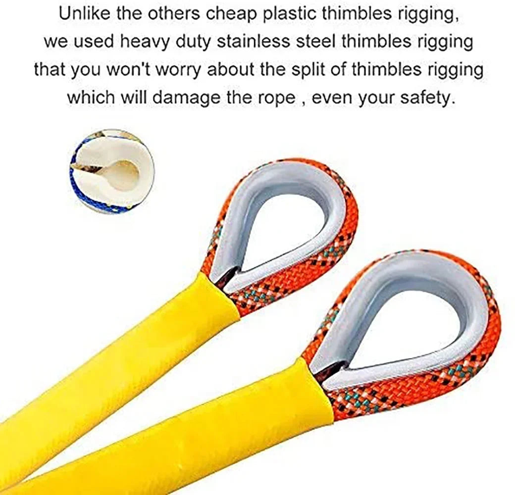 X  Outdoor Climbing Rope 50M(160ft) Static Rock Climbing Rope for Escape Rope Ice Climbing Equipment Fire Rescue Parachute