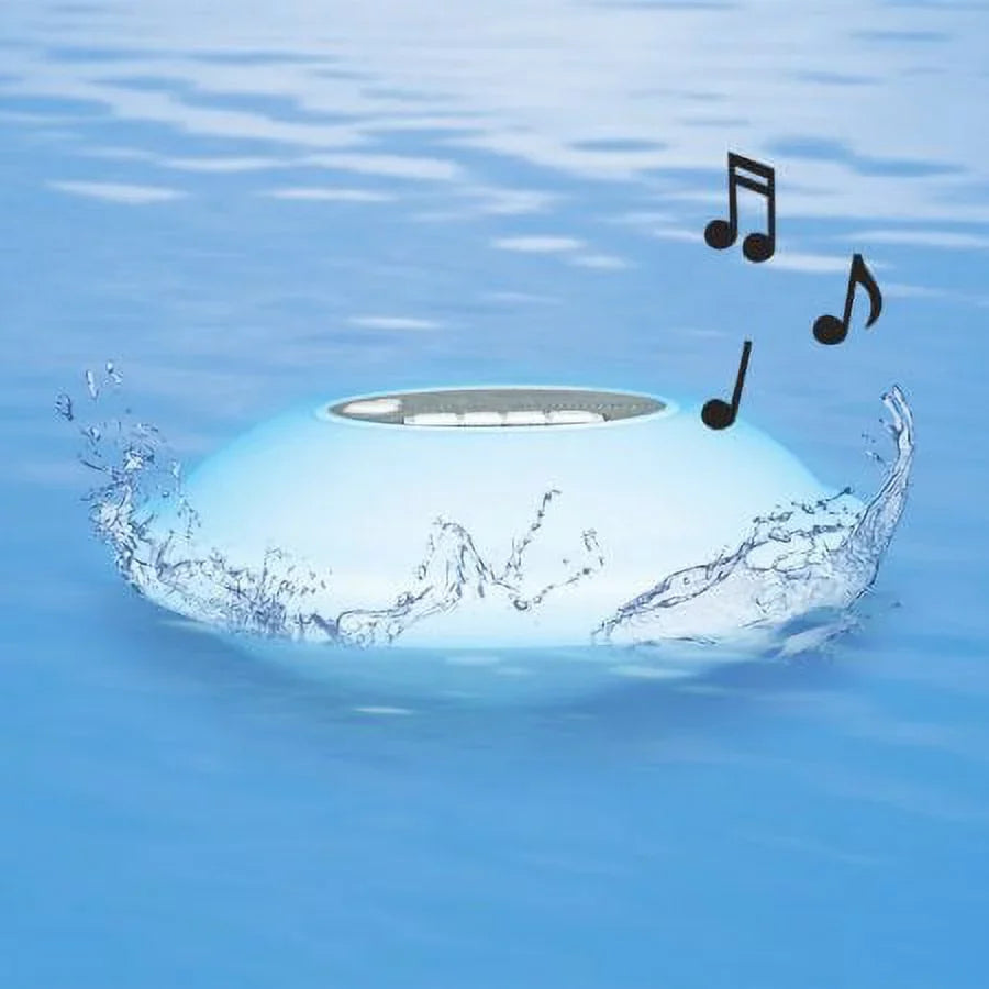 Poolmaster Multi-Light Floating Waterproof Portable Bluetooth Speaker - 7 Color  Backlight Display with Phone Call Functionality for Swimming Pools, Lakes, Outdoors