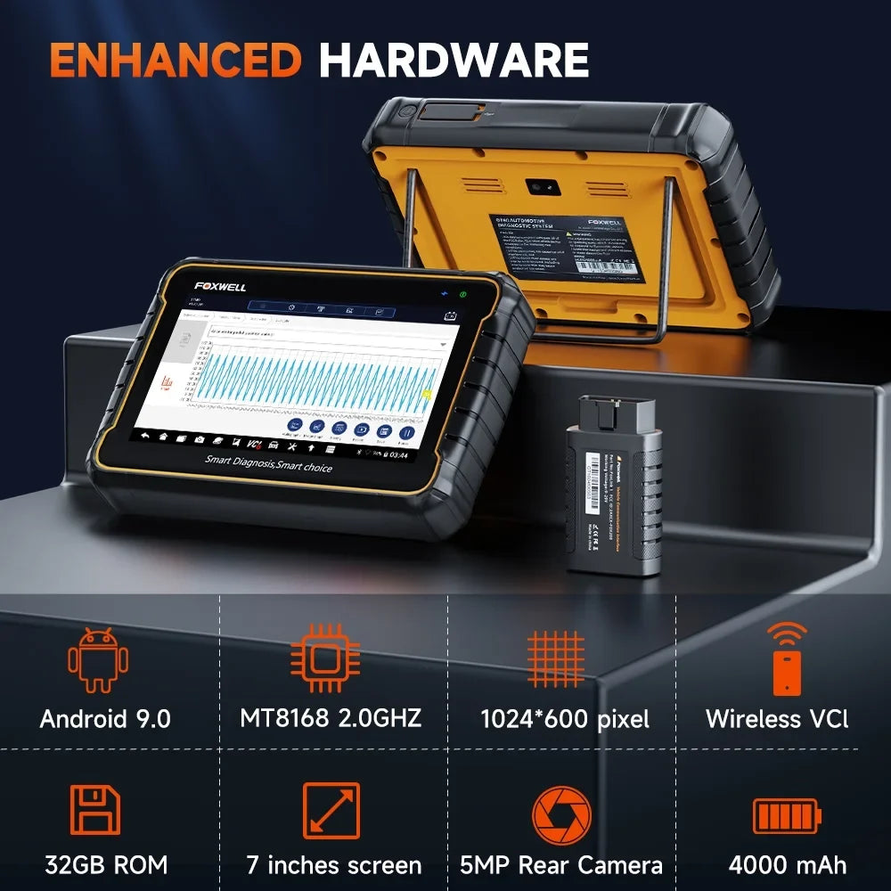 Foxwell GT60  Bluetooth OBD2 Scanner All System Automotive Diagnostic Scan Tool 24 Maintenance Functions  Bleeding Car Code Reader Auto Vin   Scanner Android Scan Tablet 2 Year Free Update