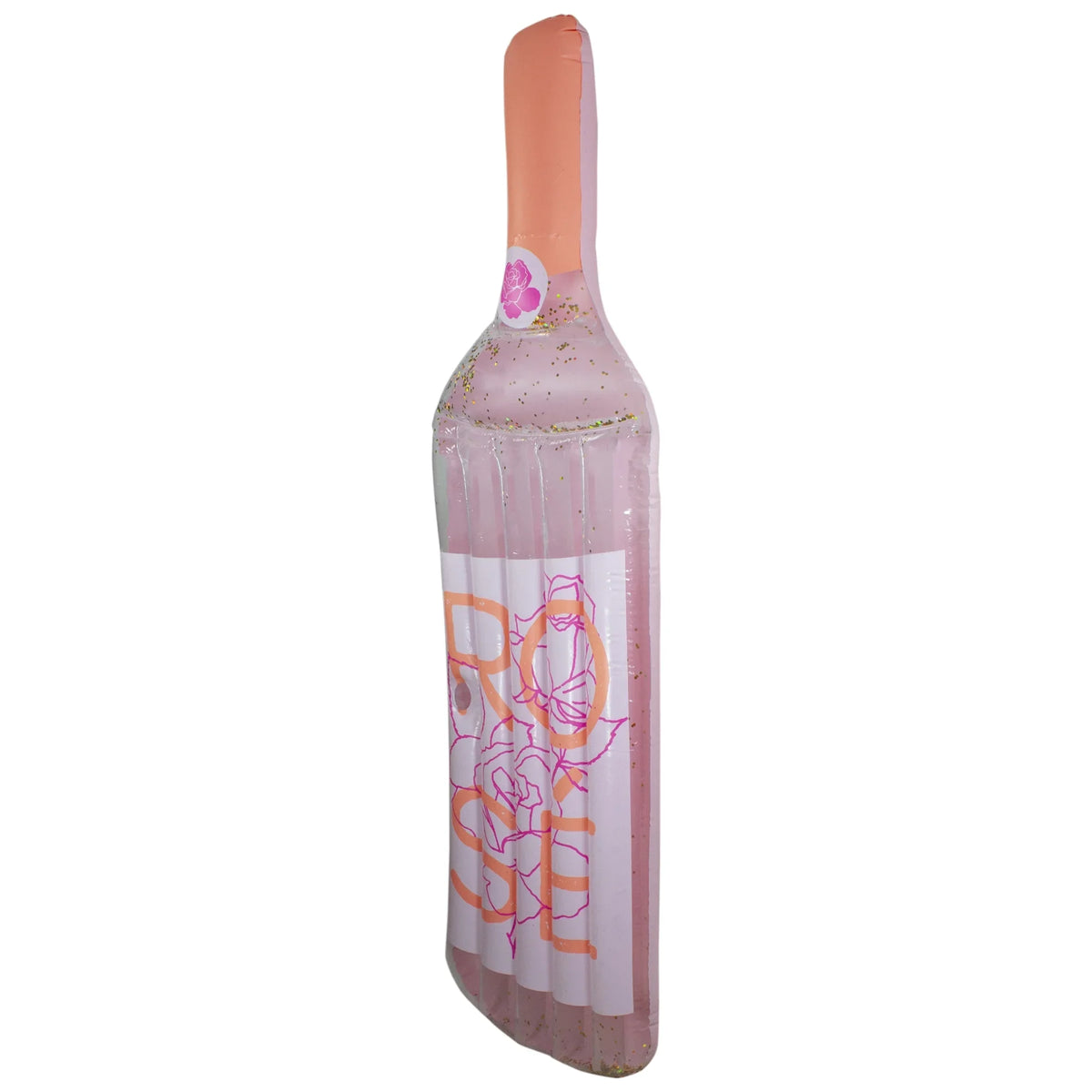 Swim Central 92" Pink Rose Wine Bottle Swimming Pool Float