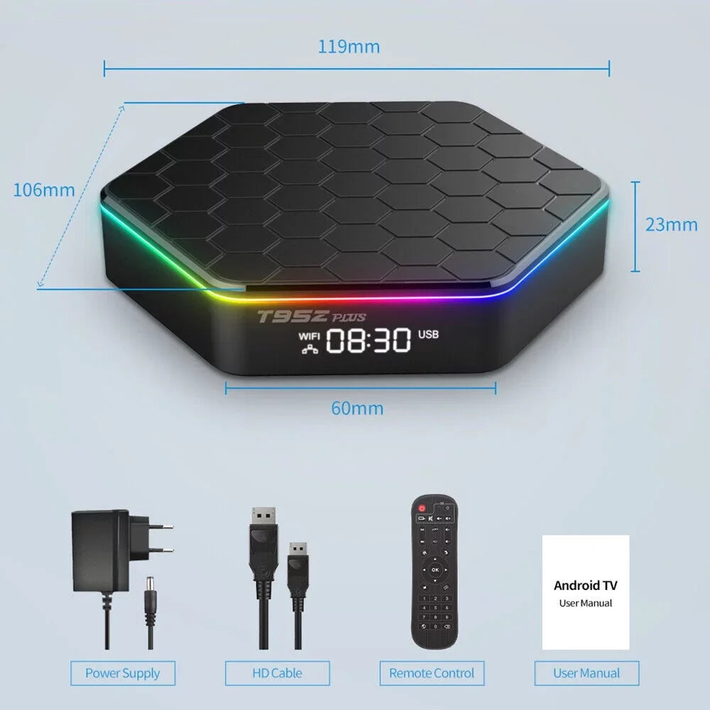 Jahy2Tech Quad Core 8K  Video 64GB Memory 6K Stream Player 2023 T95Z Plus Smart Android 12.0  Box