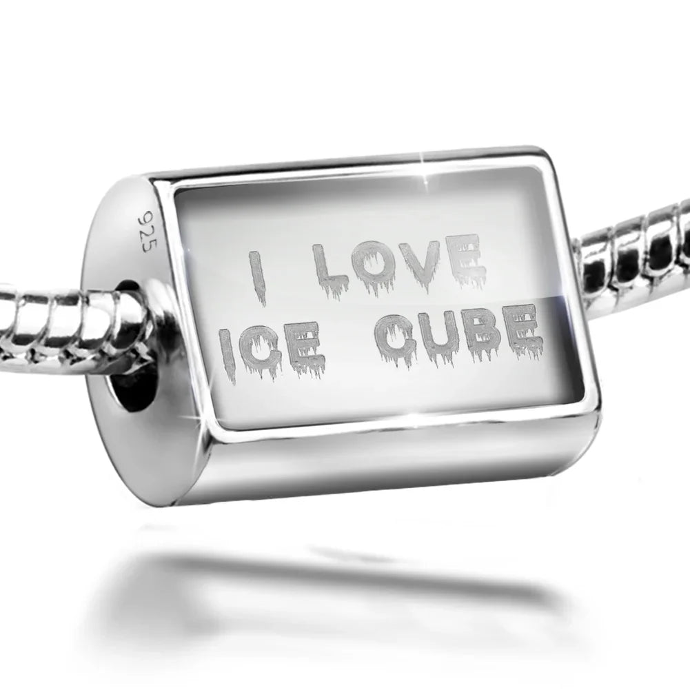 Neonblond Charm I Love Ice Cube Icicles Cold Winter Ice 925 Sterling Silver Bead
