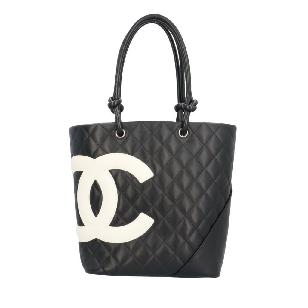 Pre-Owned  Mini Medium Tote Cambon Bag Leather A25167 Black Women's (Good)