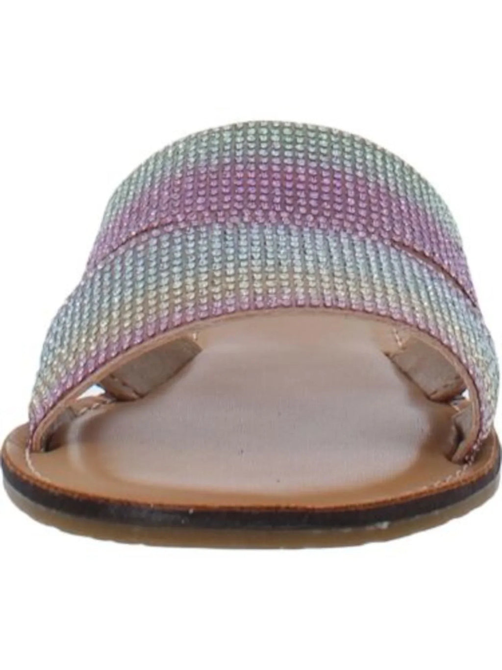 &  Womens Pink Camouflage Cushioned Rhinestone Berrie Round Toe Slip On Slide Sandals Shoes 6.5