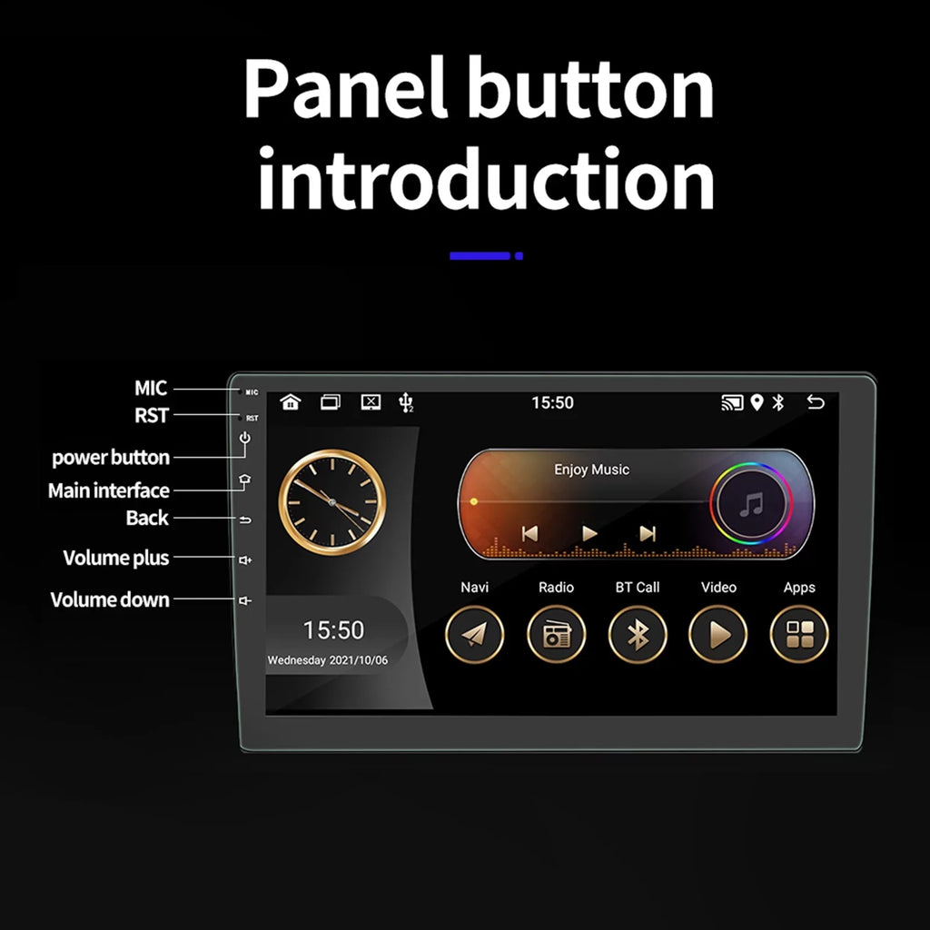 Double Din Car Stereo Radio 10'' Touch Screen Carplay Universal Car Multimedia Player with Bluetooth  Radio Receiver Mirror Link（1+16G）