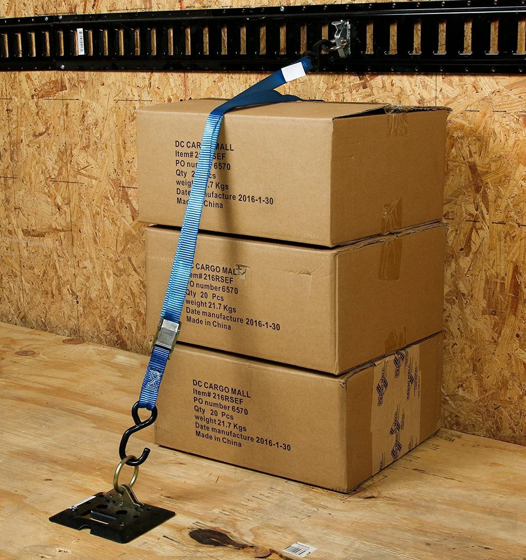 Cargo Mall 10-Pack Heavy Duty Steel E-Track O Ring Tie-Down Anchors w/ E Track Spring Fitting Attachments, O-Rings, Tie Down Cargo Loads to ETrack TieDown System in Trailer, Truck, Van, Pickup