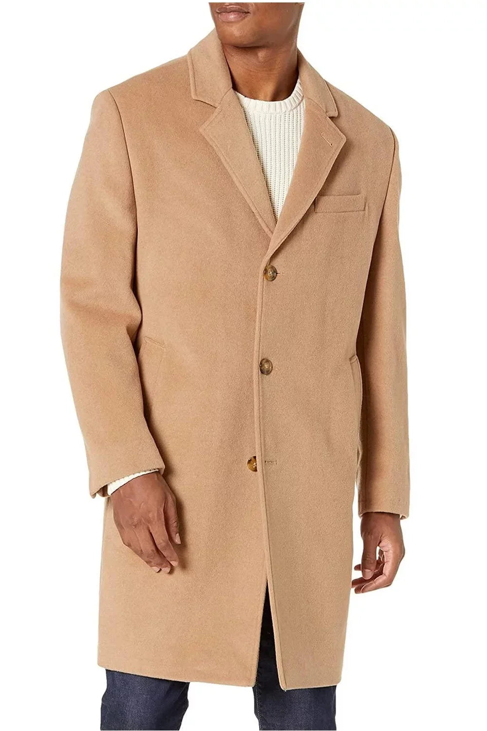 London Fog Signature Mens Wool-Blend Overcoat 38 Short Camel Coat -  $350