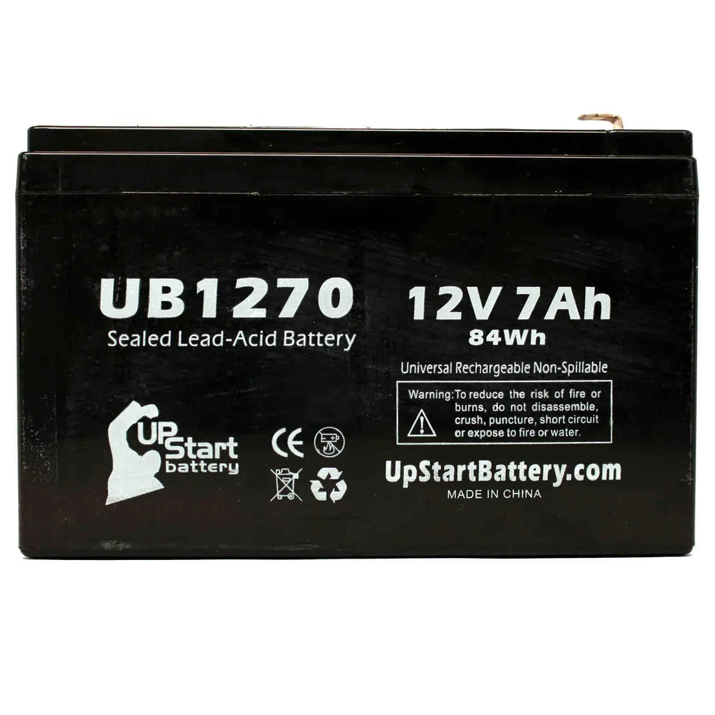 3x Pack - Compatible Upsonic PCM200VR Battery - Replacement UB1270 Universal Sealed Lead Acid Battery (12V, 7Ah, 7000mAh, F1 Terminal, , ) - Includes 6 F1 to F2 Terminal Adapters