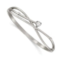 Primal Steel Stainless Steel Polished Heart  Hinged Bangle