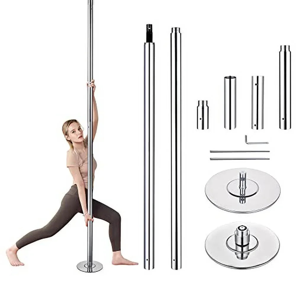 9.25  Portable Dance Pole Kit Static Spinning Pole Dancing Pole Strip Poles for Home Removable 45mm Dance Pole Gym Party Club Exercise Fitness Silver/Black/Colorful/Gold, Max Load 1102 Lbs