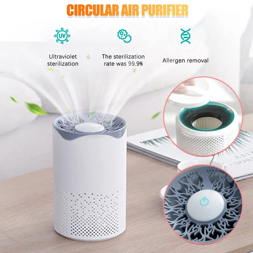 Tangnade humidifier humidifier  Portable Home Desktop  Air Disinfection Machine Air Purifier White