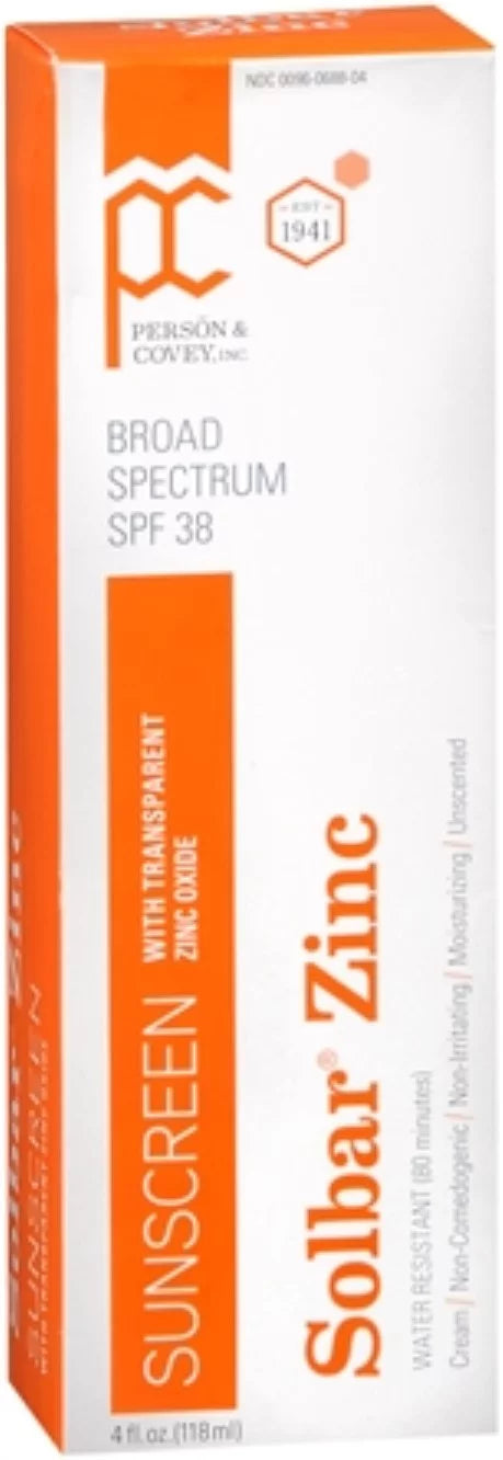 Solbar Zinc Sun Protection Cream  38 4 oz (Pack of 2)