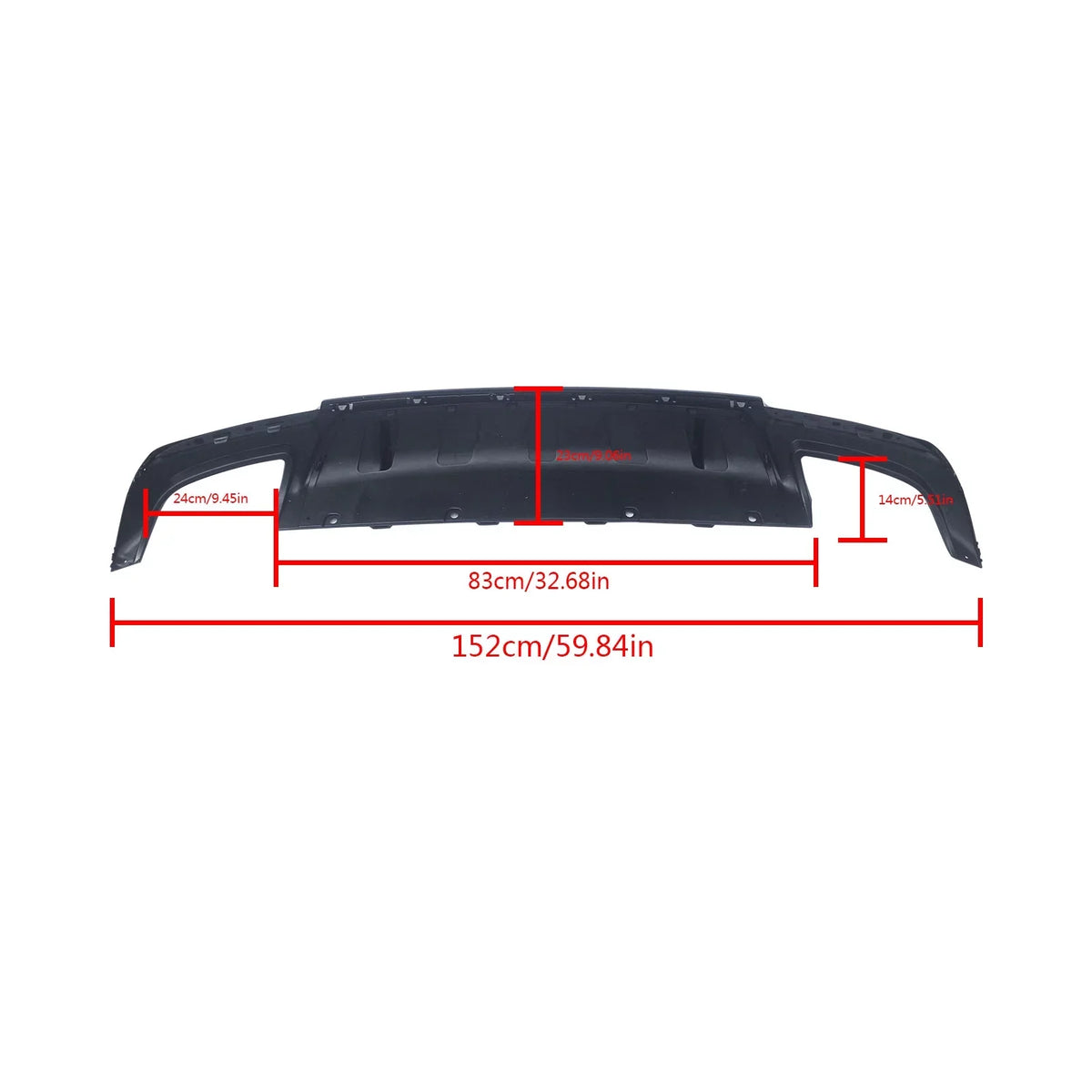 Rear Diffuser for 2015-2022 Chrysler 300  Back Lip Gloss Black Square Exhaust