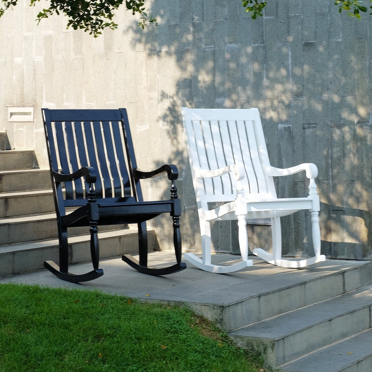 cambridge casual lyon white mahogany porch rocker