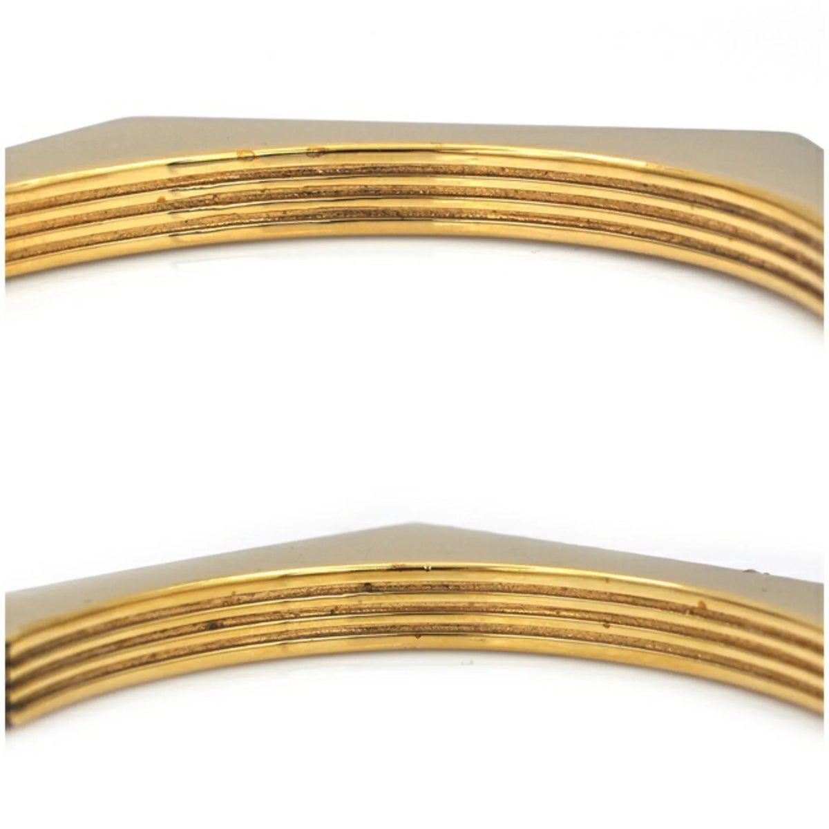Pre-Owned Burberry Bangle Gold Clear Stone 80326341 M  Rhinestone  Crystal Detail Bracelet Nut Motif Jewelry Cuffs Ladies (Good)