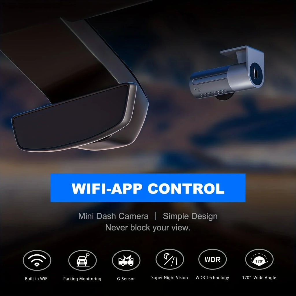 A1-2K Smart Dash Cam 2K 1440P Built-in WiFi Car Camera  Control Loop Recording G-Sensor Night Vision Support 128G