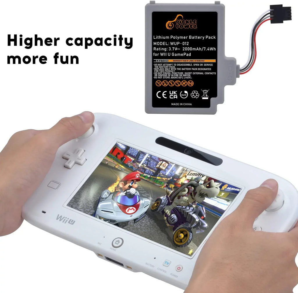 2000mAh Rechargeable y Pack Replacement for Nintendo Wii U Gamepad -012, -010