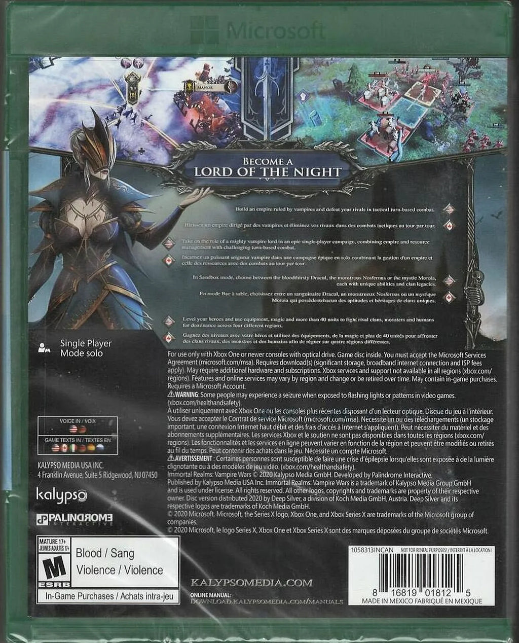 Immortal Realms: Vampire Wars Xbox One (Brand New Factory Sealed  Version) Xbo
