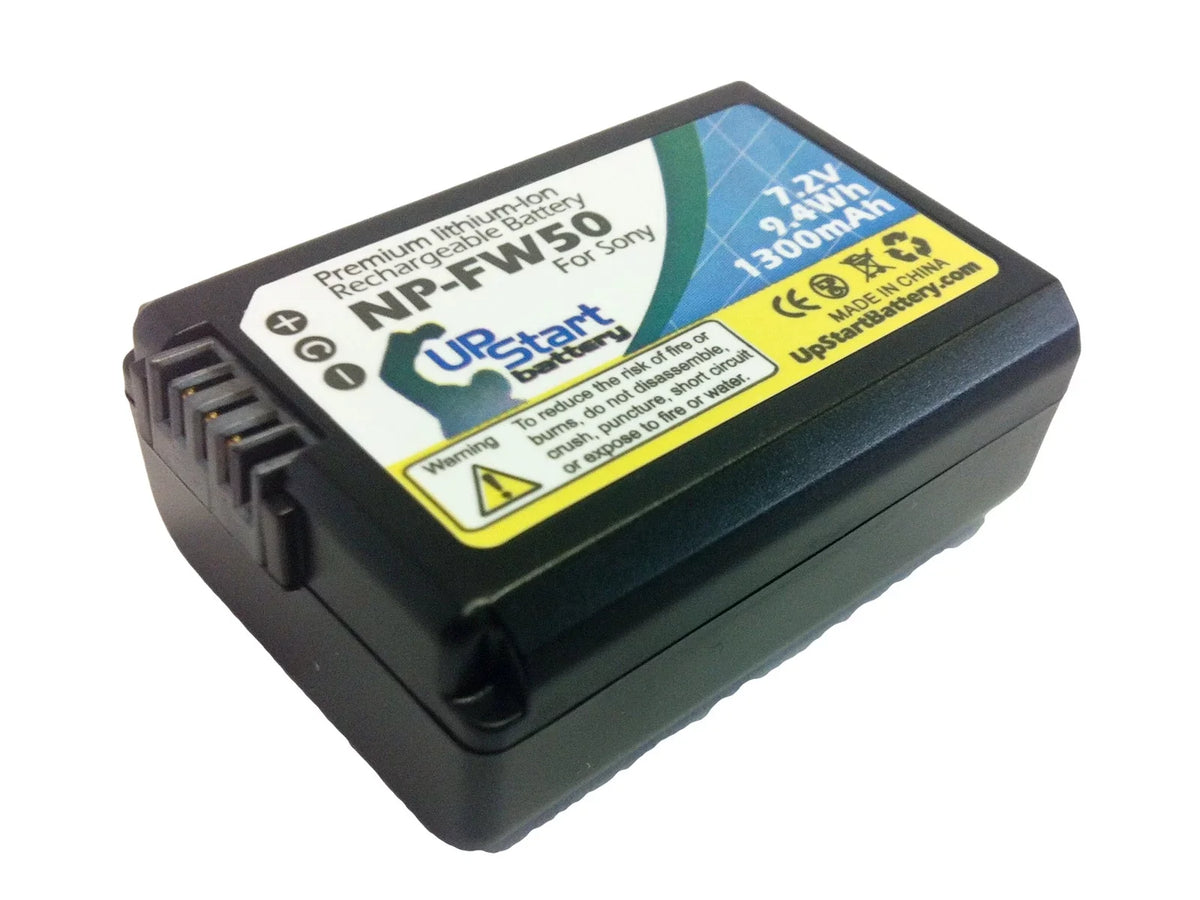 2x Pack - Sony Alpha A3000 Battery - Replacement for Sony -FW50 Digital Camera Battery (1300mAh, 7.2V, Lithium-Ion)