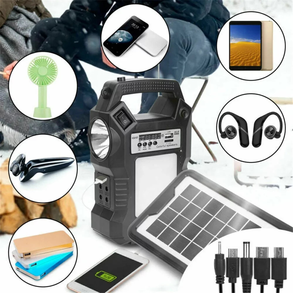 "Portable Power Station,Solar Generator with Solar Panel, Flashlights, Camp Lamps, Dual Way To Charge Power Station, Digital  display,for Outdoor Camping,Home Emergency Power Supply, Fishing"