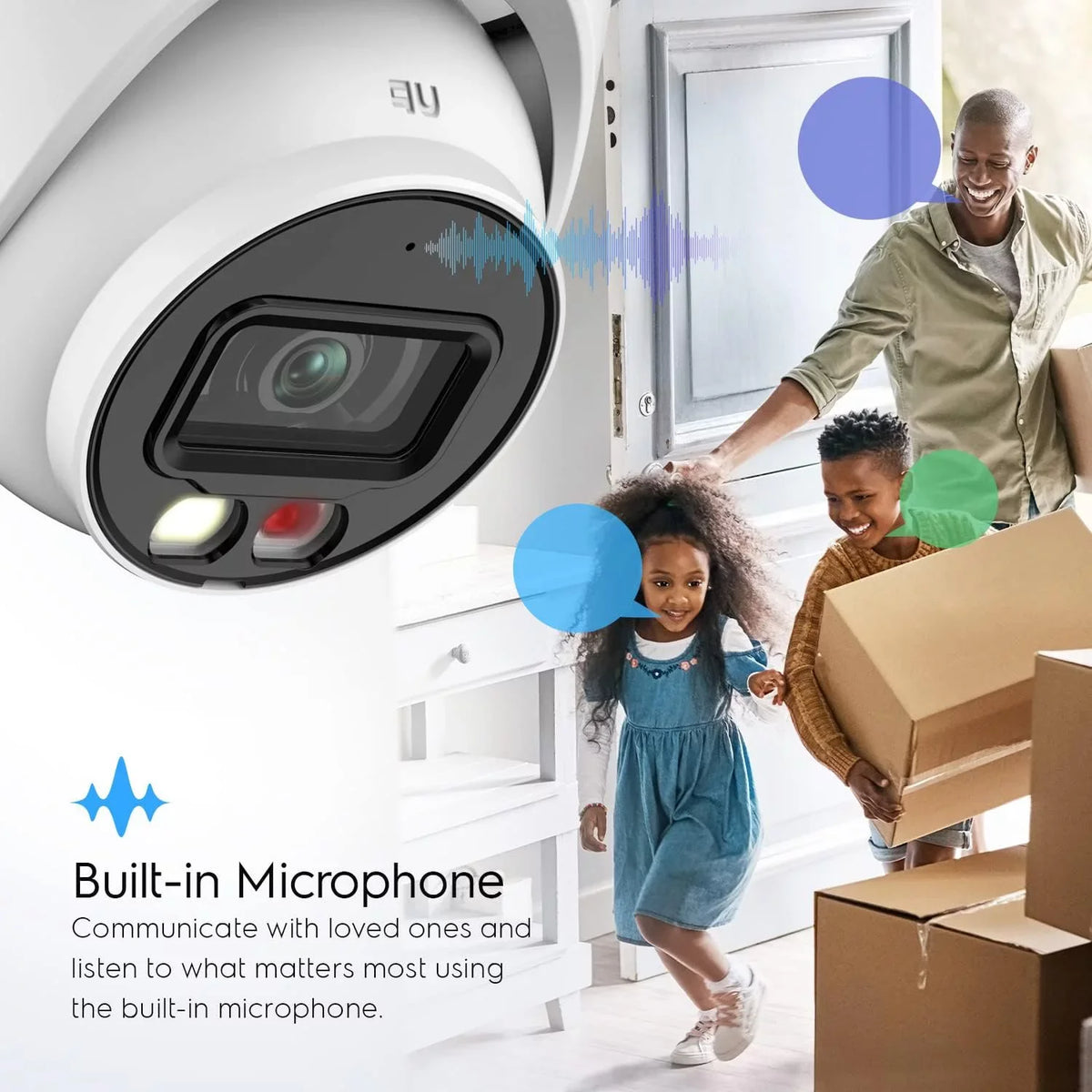 Amcrest  Turret  PoE Camera w/ 164ft Nightvision, Security  Camera Outdoor, Built-in Microphone, Human & Vehicle Detection, 129° , 5MP@20fps IP5M-T1277EW-