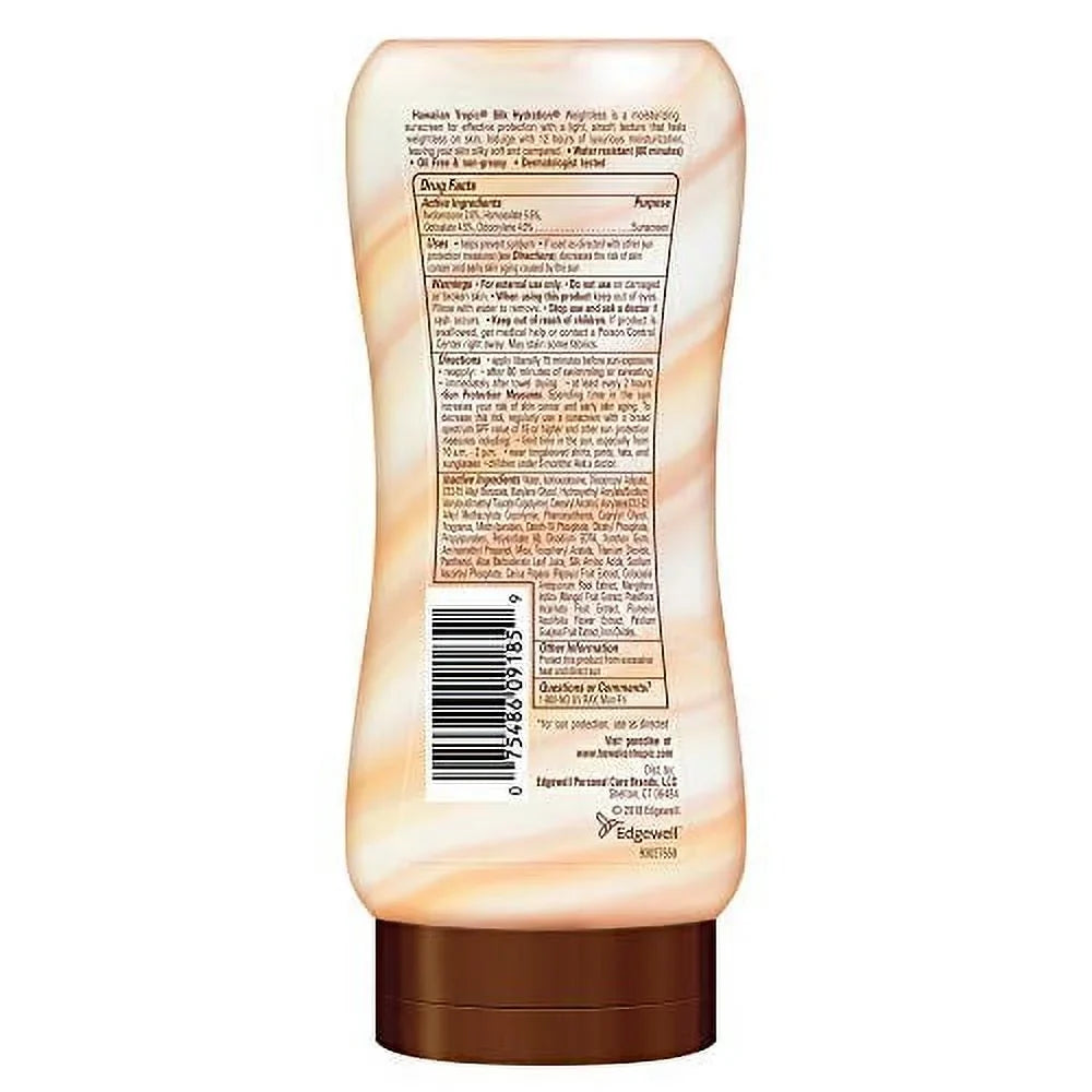 Hawaiian Tropic  30 Broad Spectrum Sunscreen, Silk Hydration Weightless Moisturizing Sunscreen Lotion, 6 Fl Oz, Twin Pack